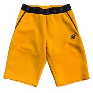SikSilk Yellow Athletic Shorts – Men’s M – Logo Waistband